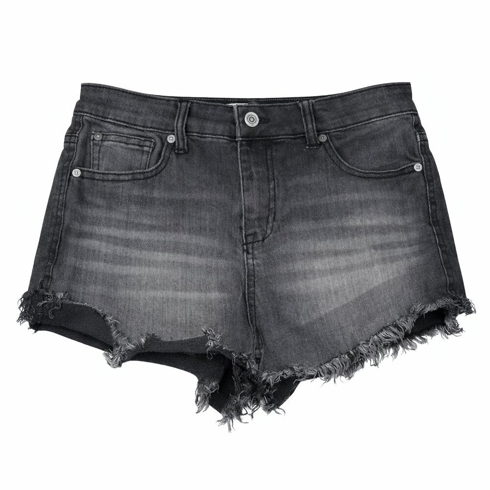 ALTAR’D STATE Black Jean Raw Hem Shorts Size 28